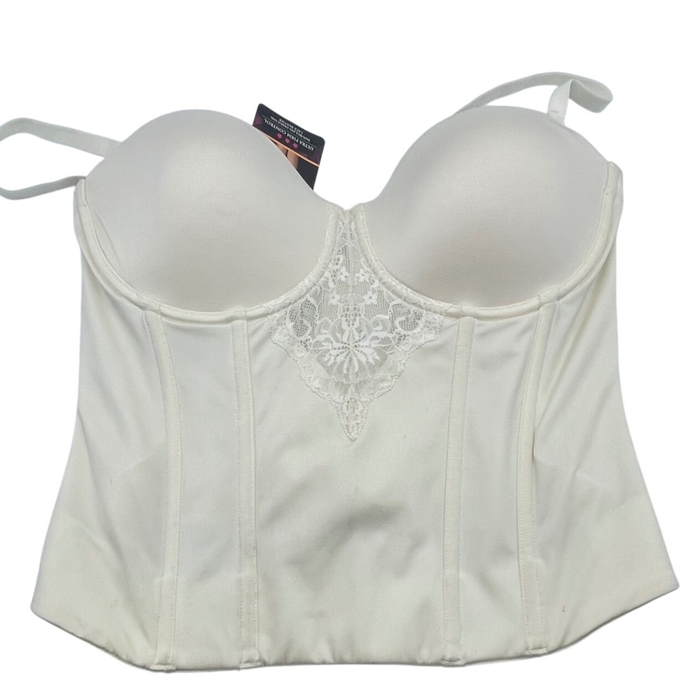 Maidenform Ultra Firm Control Hourglass Lace Bustier Cream 36C DM1022 NWT